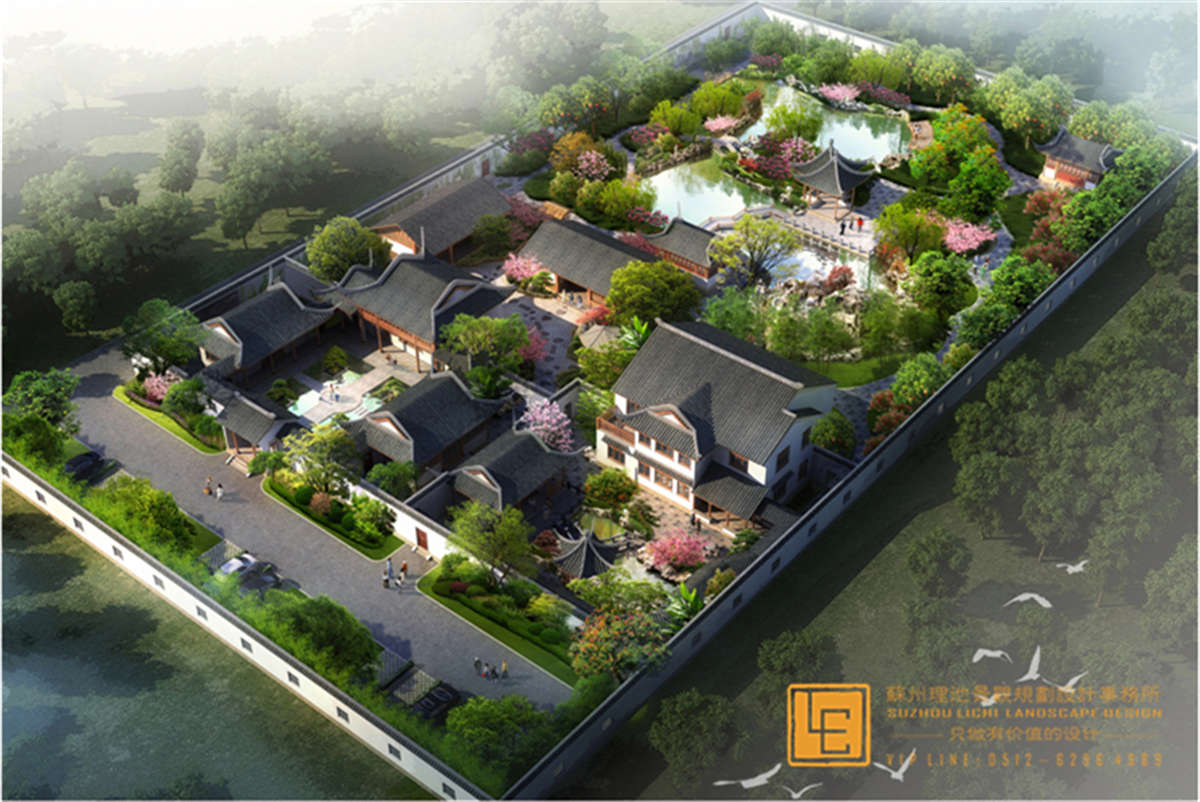 中式四合院_苏州理池景观规划设计