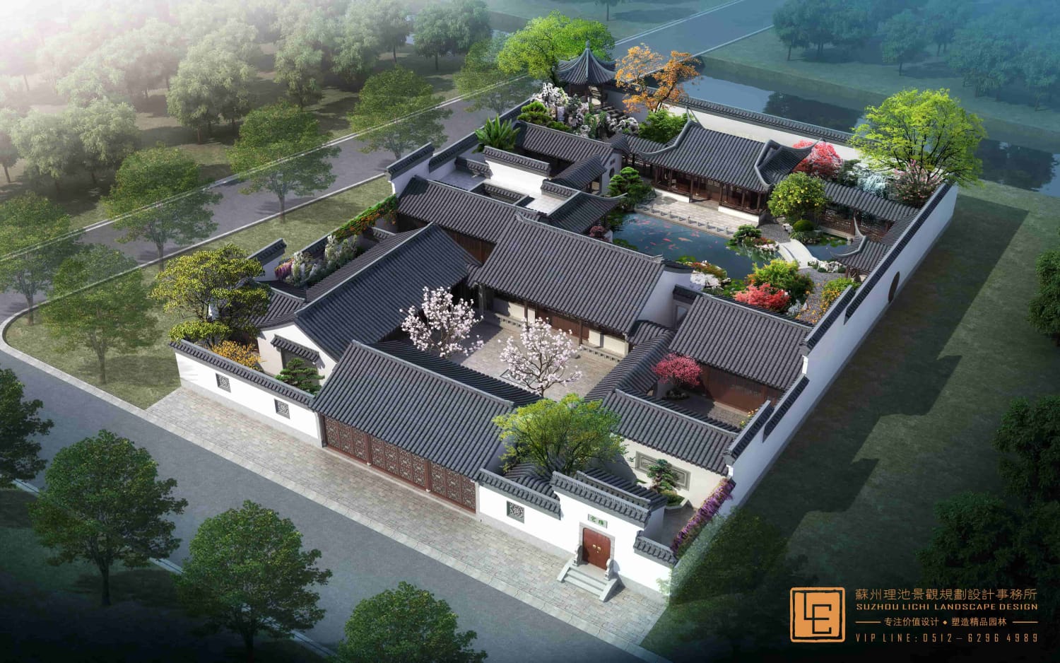 别墅庭院_苏州理池景观规划设计